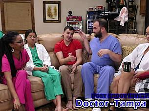 dr tampa gives aria nicole her 2023 physical with pussy spreading backstage