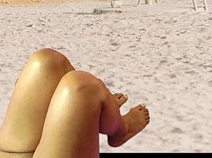 hot beach voyeur preview with agarabas and olpr big tits action 😍👀
