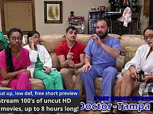 dr tampa gives aria nicole her 2023 physical with pussy spreading backstage