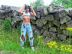 fit german latina christy ley risks outdoor public fuck at her model job talk dirty