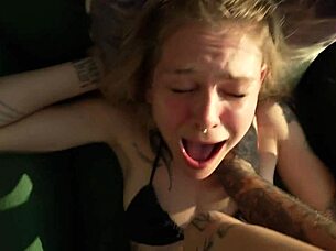 Blonde slut railed rough in missionary but those red converse shoes steal the show