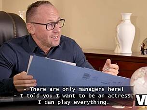 Vip4k. Blonde bombshell long legs big naturals seduced interview fuck