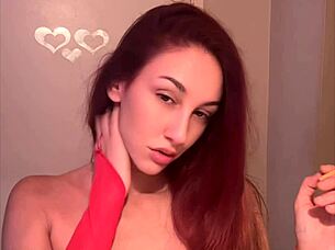 mmm italian milf artemisia's big tits heave during hot smoking fetish tease