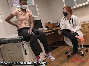 PERVERED NURSE TICKLES PATIENT'S SHAVED PUSSY FEET!