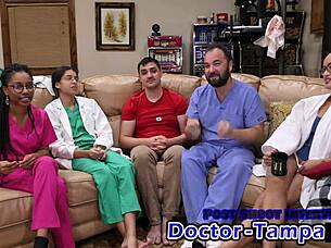 dr tampa gives aria nicole her 2023 physical with pussy spreading backstage