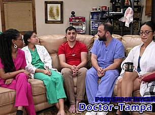 dr tampa gives aria nicole her 2023 physical with pussy spreading backstage