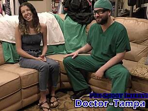 dr tampa gives aria nicole her 2023 physical with pussy spreading backstage