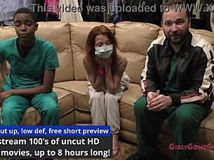 PERVERED NURSE TICKLES PATIENT'S SHAVED PUSSY FEET!