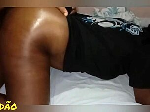 thrusting deep into ebony from behind for massive cumshot