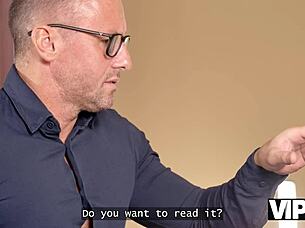 Vip4k. Blonde bombshell long legs big naturals seduced interview fuck