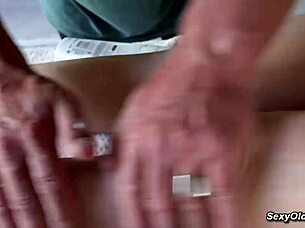 Beautiful babe Emily Ross bent over for masseur Nico N's doggystyle cumshot pounding