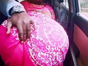 Indian Housewife Cheats with Boyfriend in Car Dirty Talk Fuck