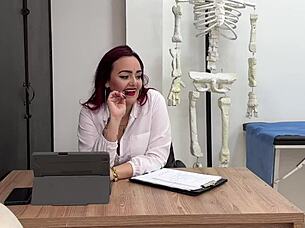 oh god horny milf doctor rides patient's cock missionary style to fix his erection woes
