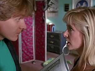 hope marie carlton strips lingerie in college ghoulies scene