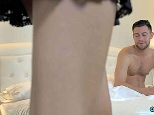 She drools on dick before bedroom pussy pounding