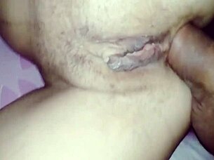 extreme close up of milf wife's tight anal assfucking penetration