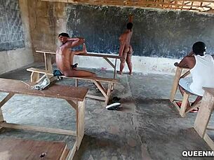 biology teacher bends over for horny classroom pussy fuck!