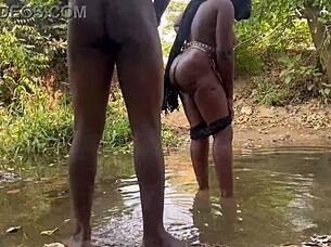 River to mountain quickie threesome ass pounding