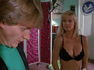 hope marie carlton strips lingerie in college ghoulies scene