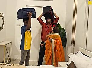 Doyel Bhabhi Hardcore Pounded by Old Man and Young Desi Stud