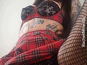 Rachell Miranda guides your milky cumshot into her tight ass!