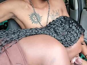 Skinny bbc barebacks big ass latina in car