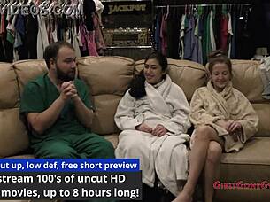 doctor's scrubs hide stacy and jasmine's wet tease