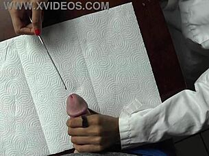 pov: nurse filipina sounds my cock with her tools 😈🍆