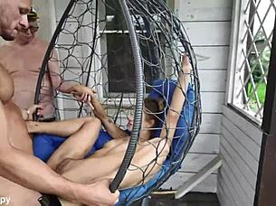 HORNY OLD MAN LICKS SKINNY GIRLFRIEND PUSSY