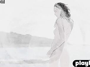 sade mare strips petite body outdoors