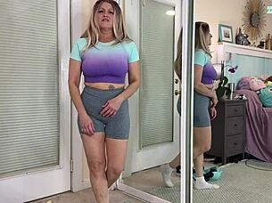 tabithaxxx's sexy milf gym workout clothes try-on haul