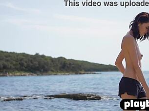 sade mare strips petite body outdoors