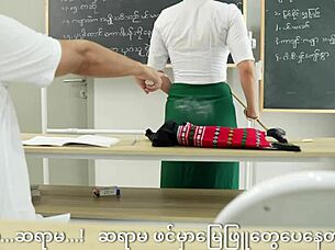 teacher spanks student pussy while fucking rough