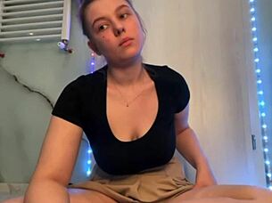 jucielussie fingers her tight pussy to orgasm in the bathroom closeup