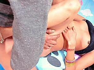 Desi tejashwini licks akash's big cock in hardcore intrigue