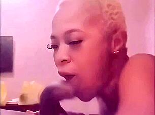 Ebony beauty seduces with her big clit and ass