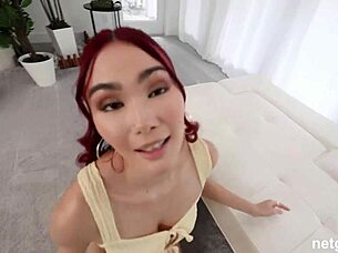 Adorable Asian Babe Squirts in Intense Orgasms