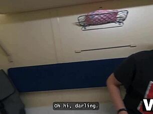 Vip4k Young Redhead's Shaved Anal Cowgirl for Train Stranger Attention