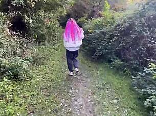 Rough forest spanking teen pussy fuck cum mouth squirt 😈🌲💦