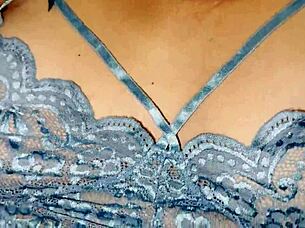 samantha's chubby curves quiver in blue lingerie during intense homemade fuck