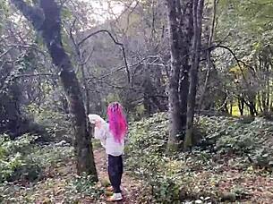 Rough forest spanking teen pussy fuck cum mouth squirt 😈🌲💦