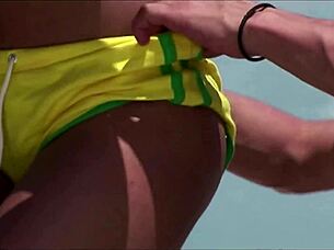 beach trio rests into wild outdoor threesome with anal double penetration and facials