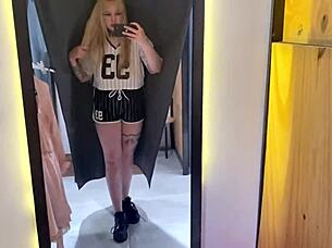 Stunning Blonde Stepmom Flashes Big Tits In Changing Room Fetish