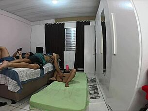 wife shares tight room with horny friend