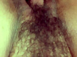 Hairy pussy fucked hard as clit swells like micro penis inside