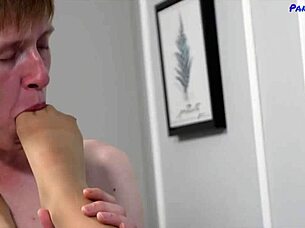 ken pounds cute girl next door in seamless tan pantyhose