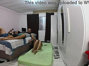 wife shares tight room with horny friend