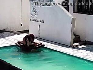 caught my tanned neighbor wife fucking black bull poolside cuckold style?