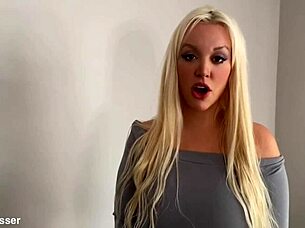 Horny cop Blondie Fesser arrests stud for dirty cock play at work