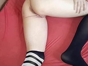 Slim student teases her horny body wildly